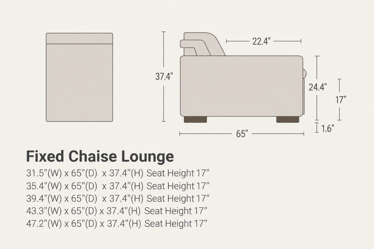 BRAD Fixed Armless Chaise