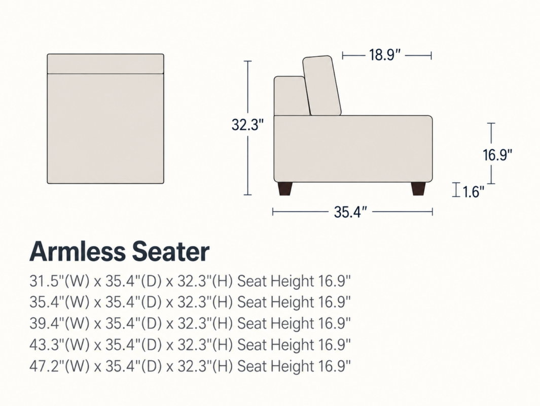 EDWARD Armless Seater