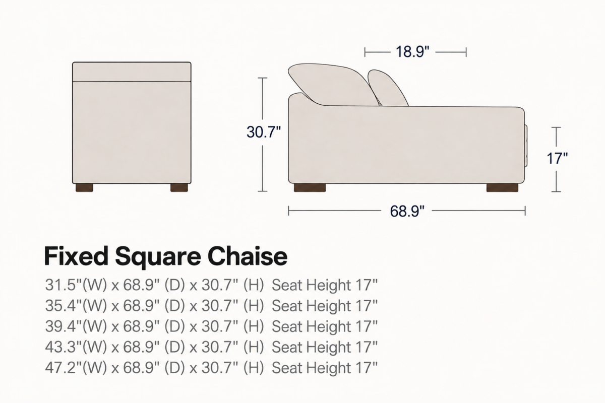 ELLA Fixed Armless Chaise