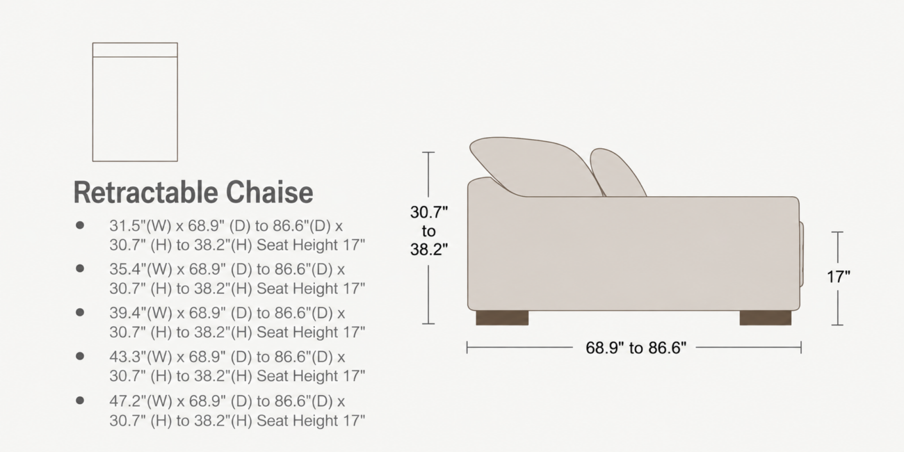 ELLA Retractable Armless Chaise