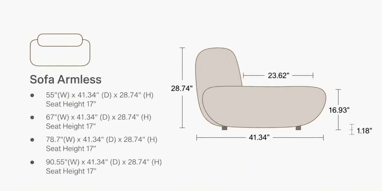 ELODIE Sofa Armless