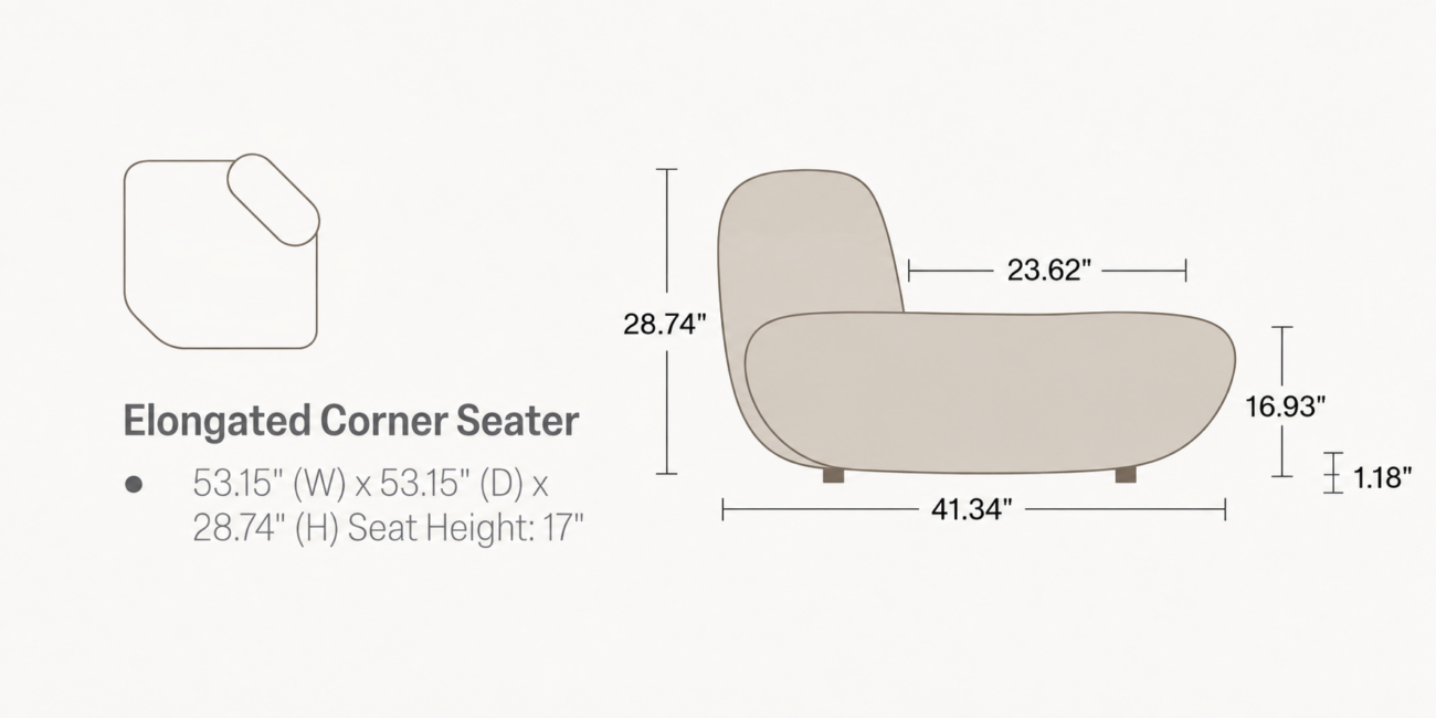 ELODIE Elongated Corner Seater