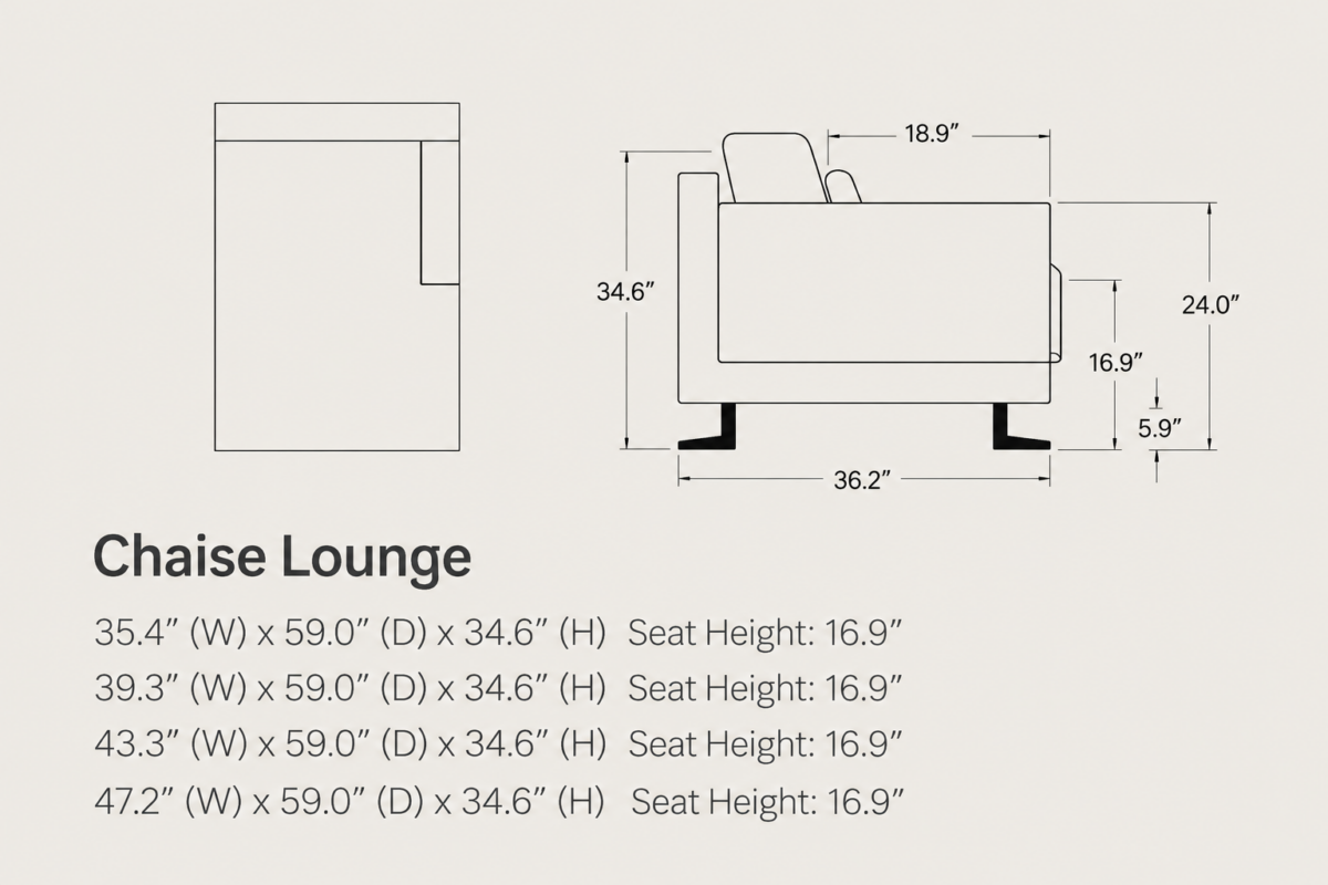 HENNY Armless Chaise