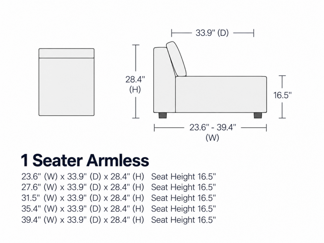 JONATHAN 1 Seater Armless