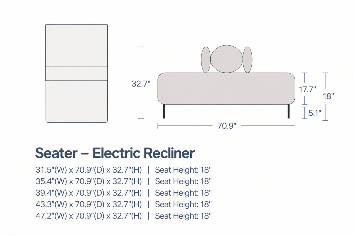 KIRA Seater – Electric Recliner