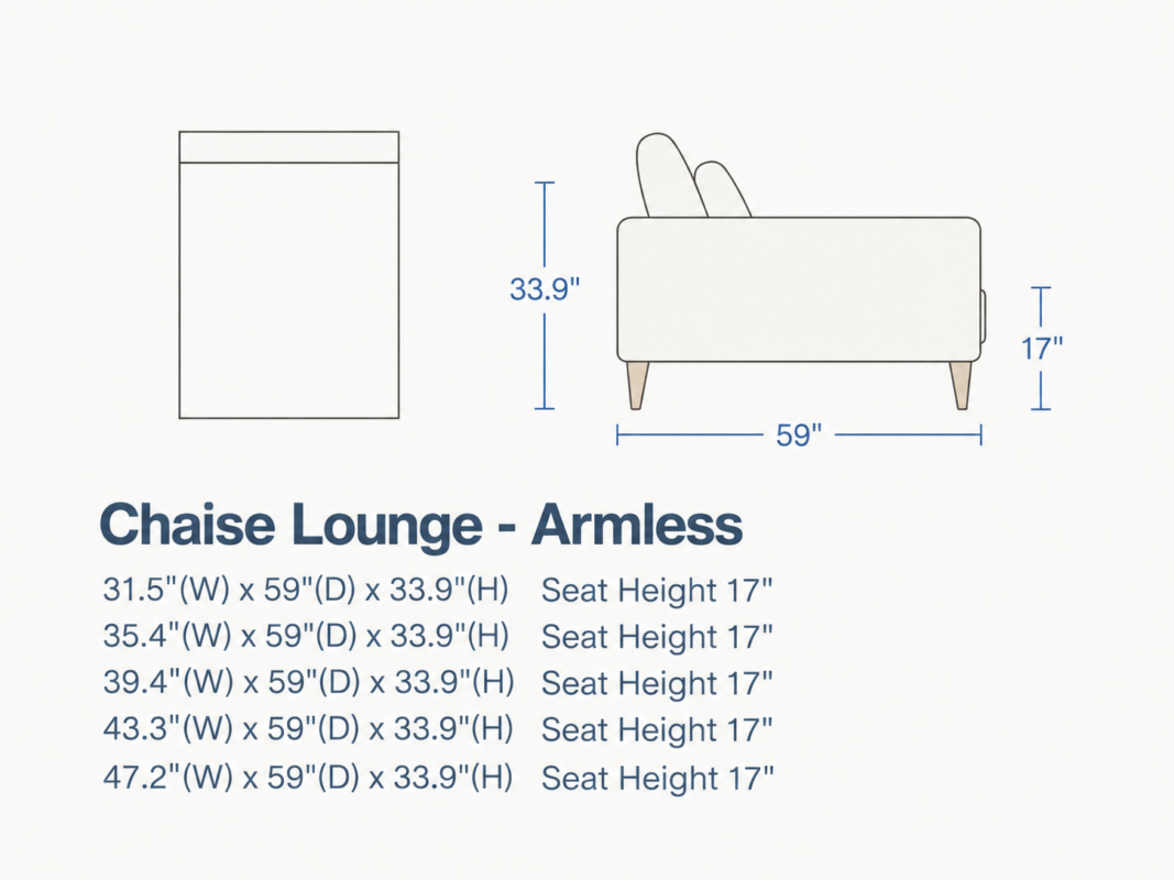 LOUIS Armless Chaise