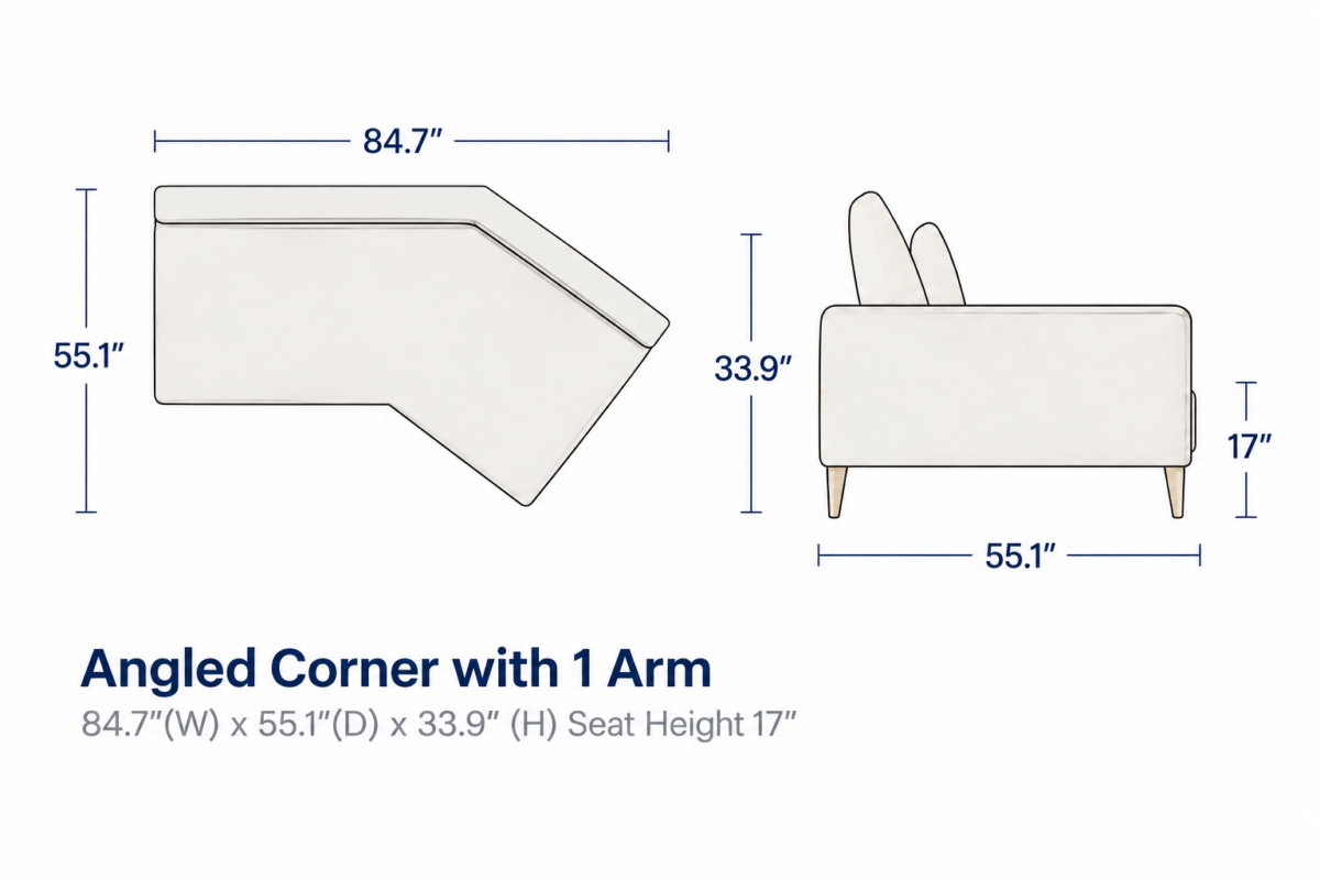 LOUIS Angled Corner with 1 Arm