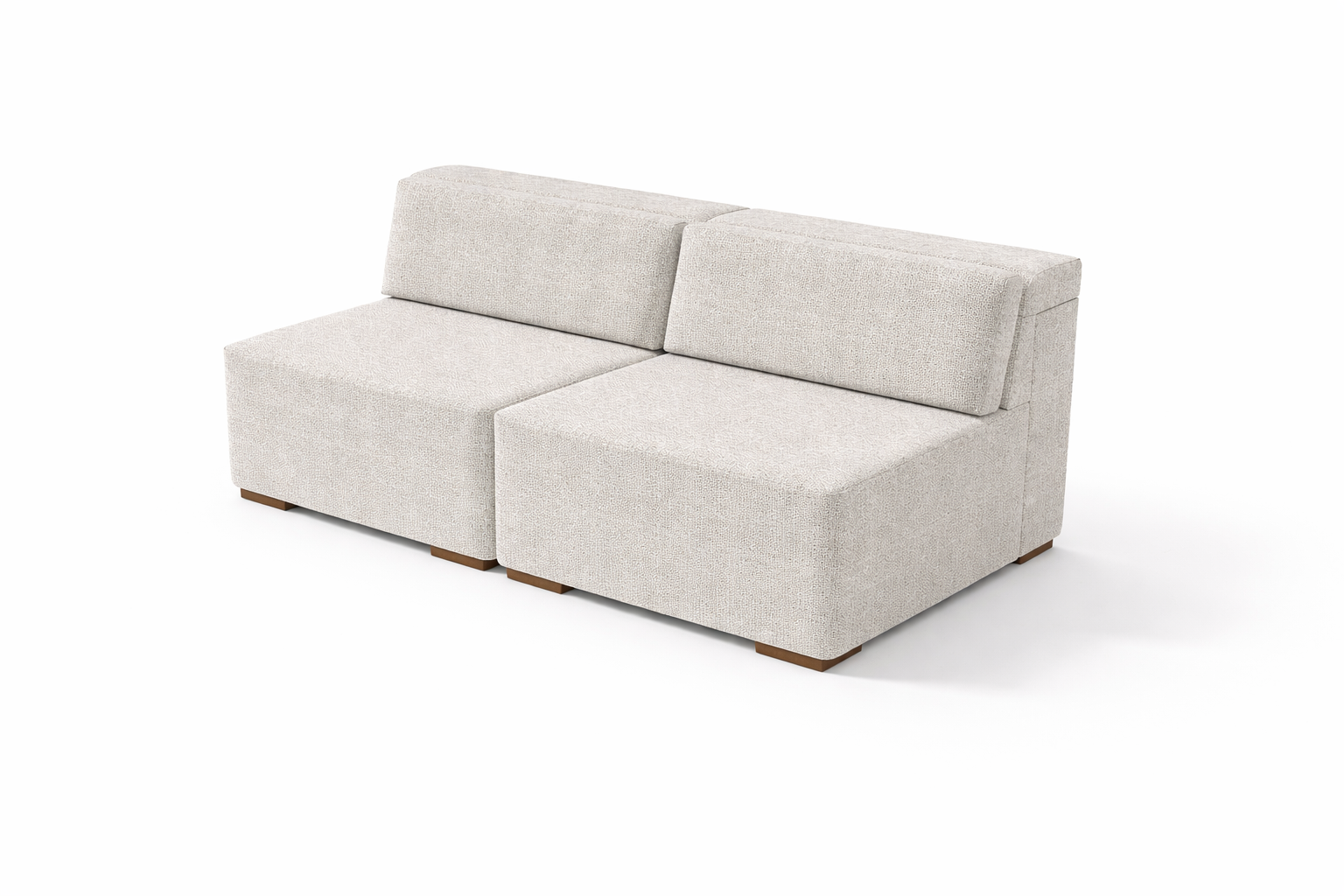 Minimalist modular sofa with walnut legs SIMON 2 Seater - Image 1