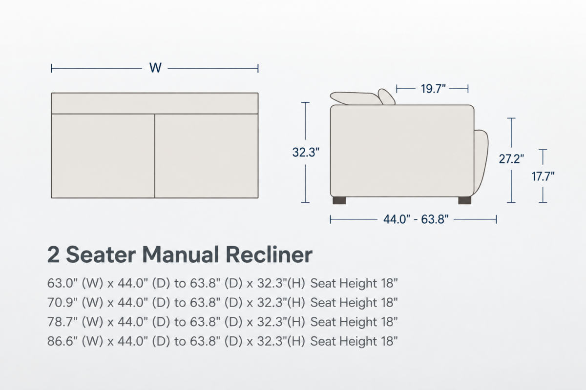 MORE 2 Seater Manual Recliner