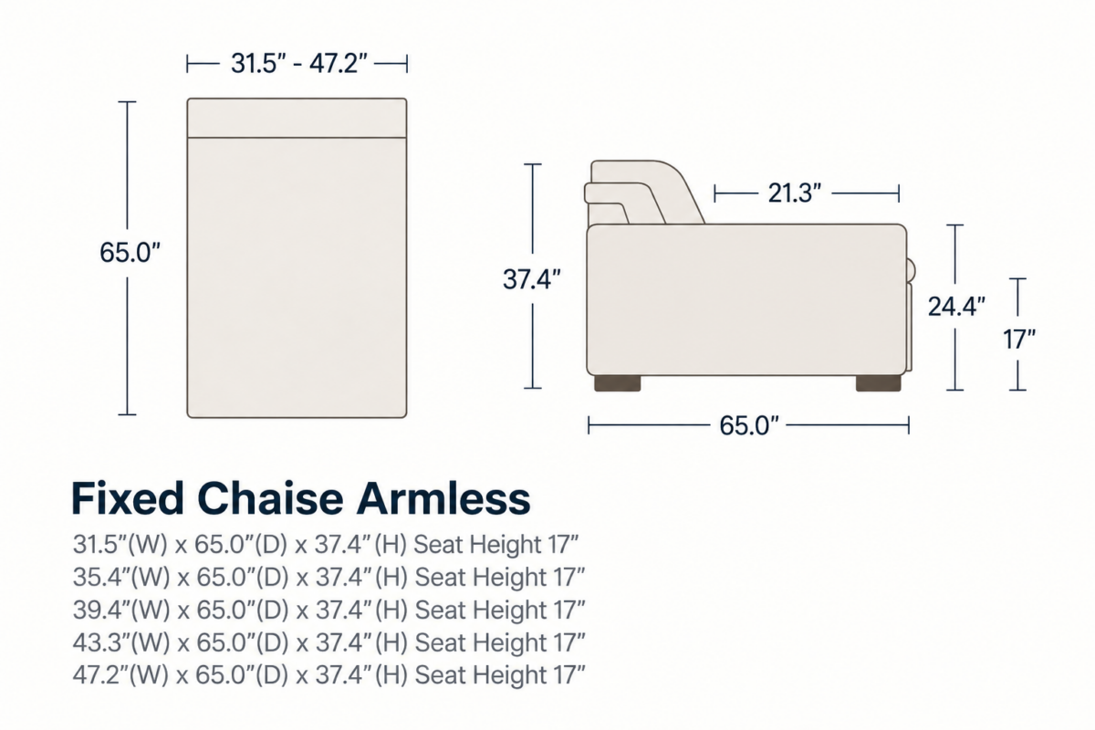 NELLA Fixed Armless Chaise