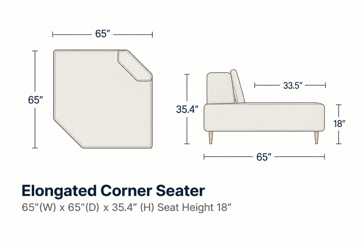 OLIVER Elongated Corner Seater