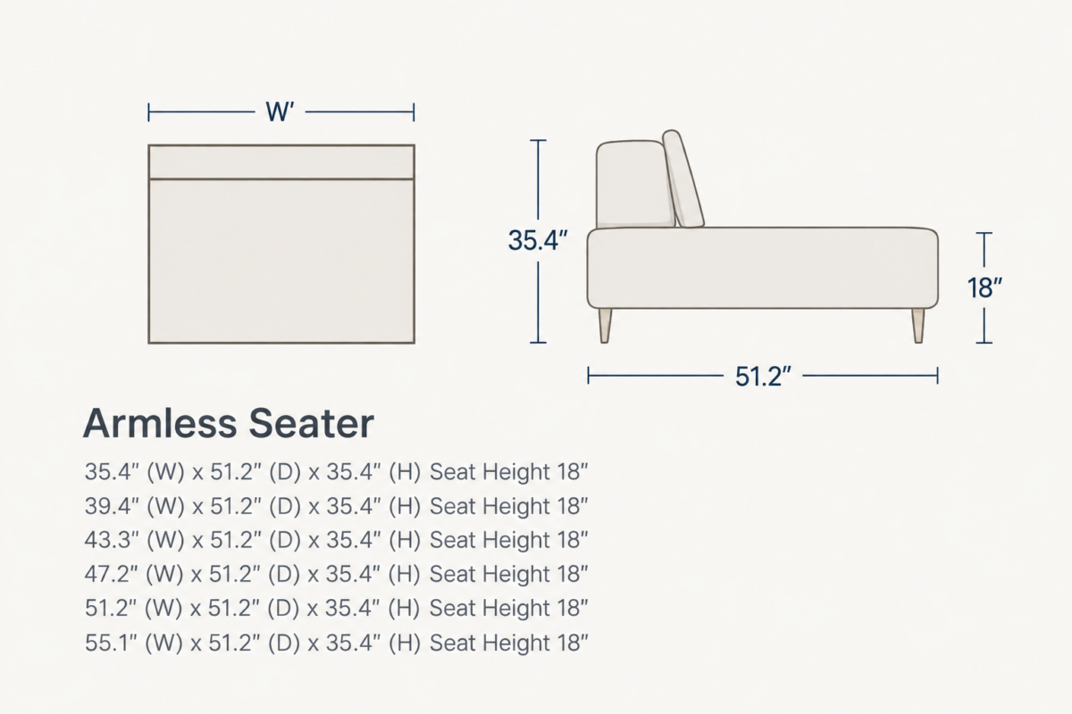 OLIVER Armless Seater