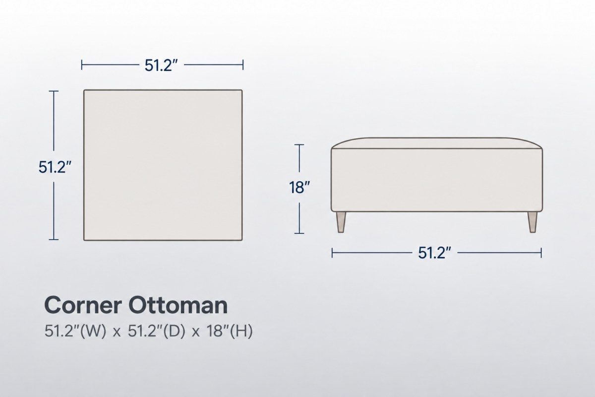 OLIVER Corner Ottoman