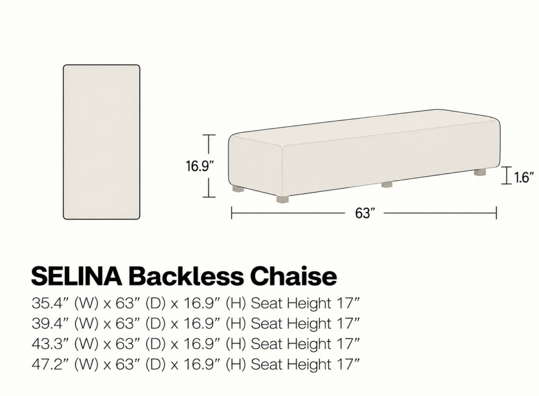 SELINA Backless Chaise