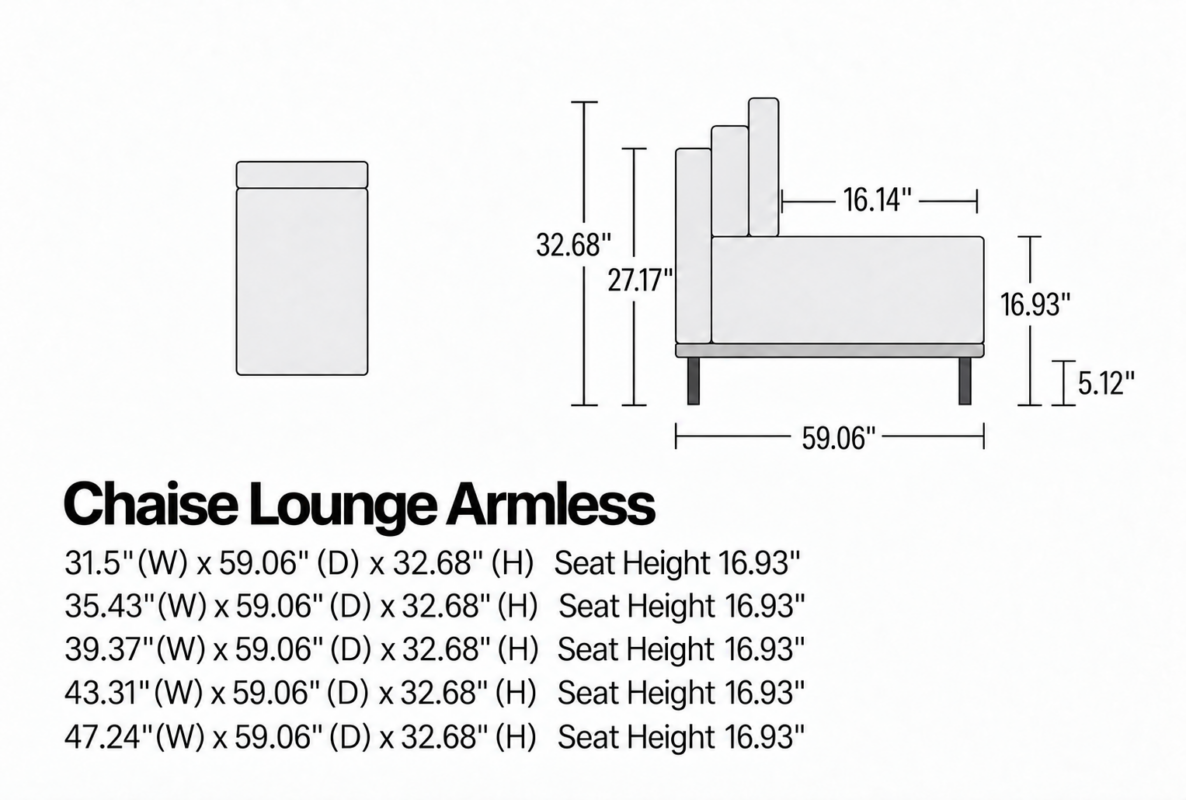 ZURI Armless Chaise