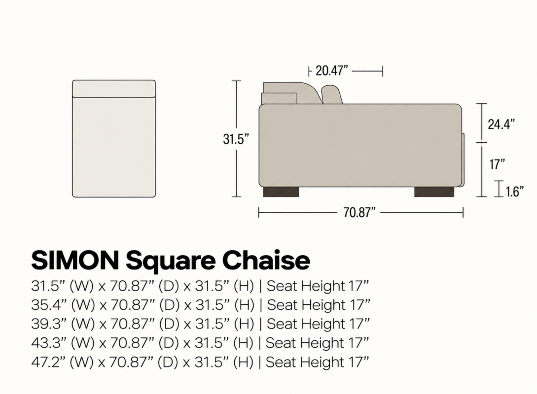 SIMON Retractable Chaise with Arm