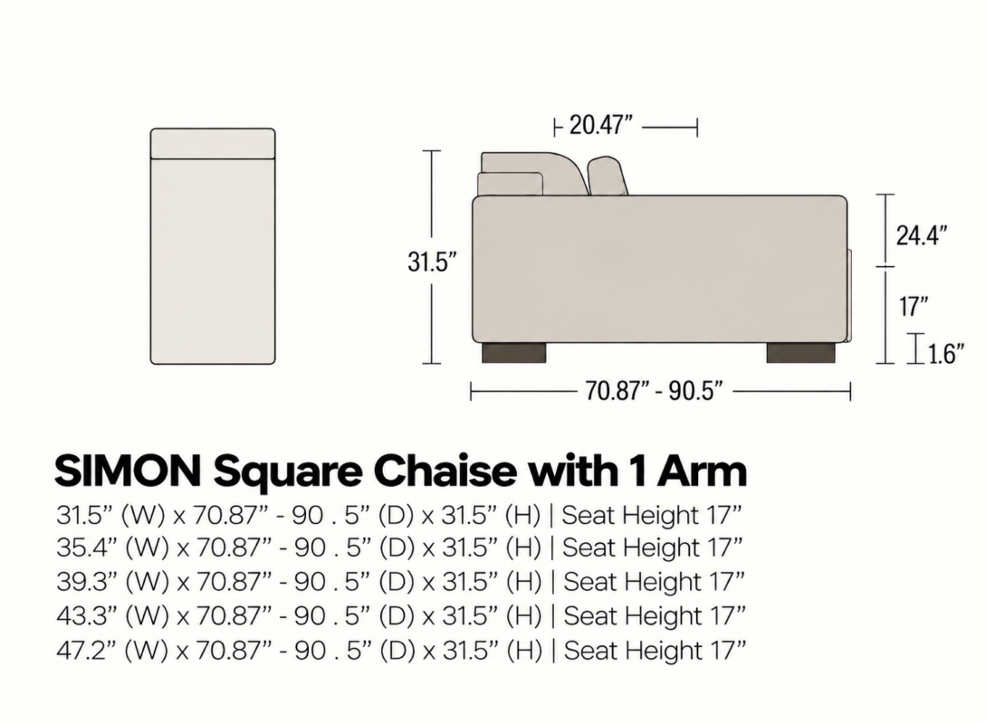 SIMON Retractable Chaise with Arm