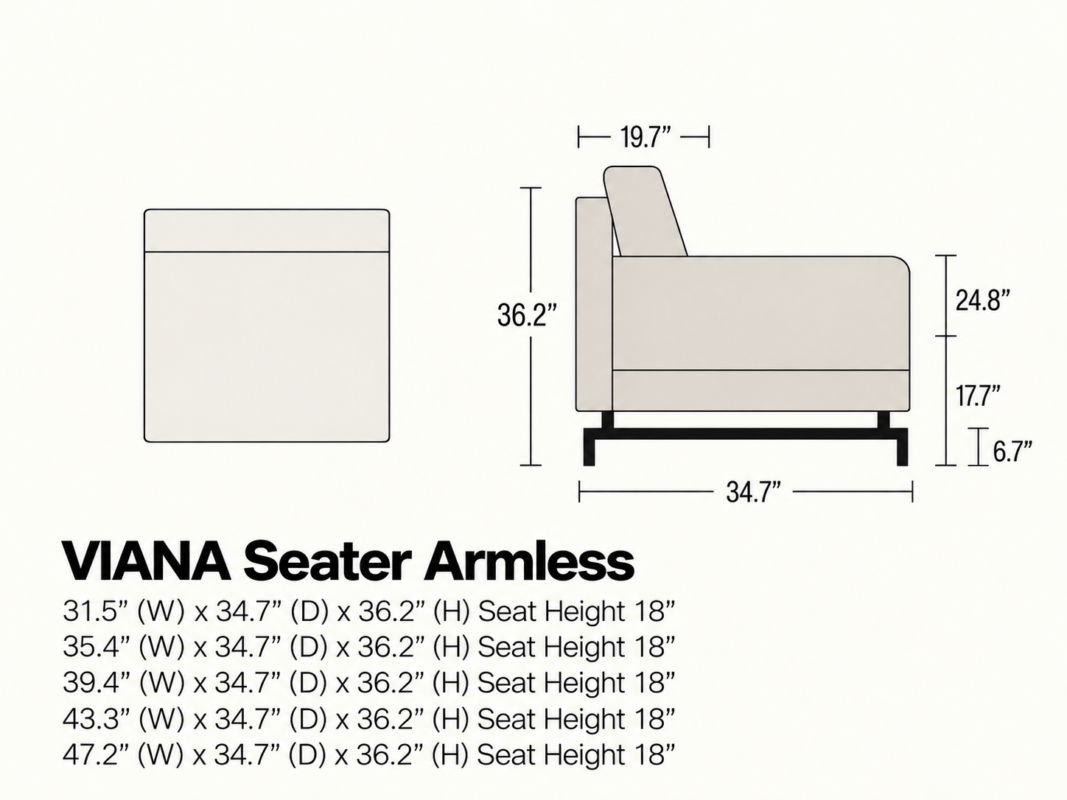 VIANA Backless Chaise