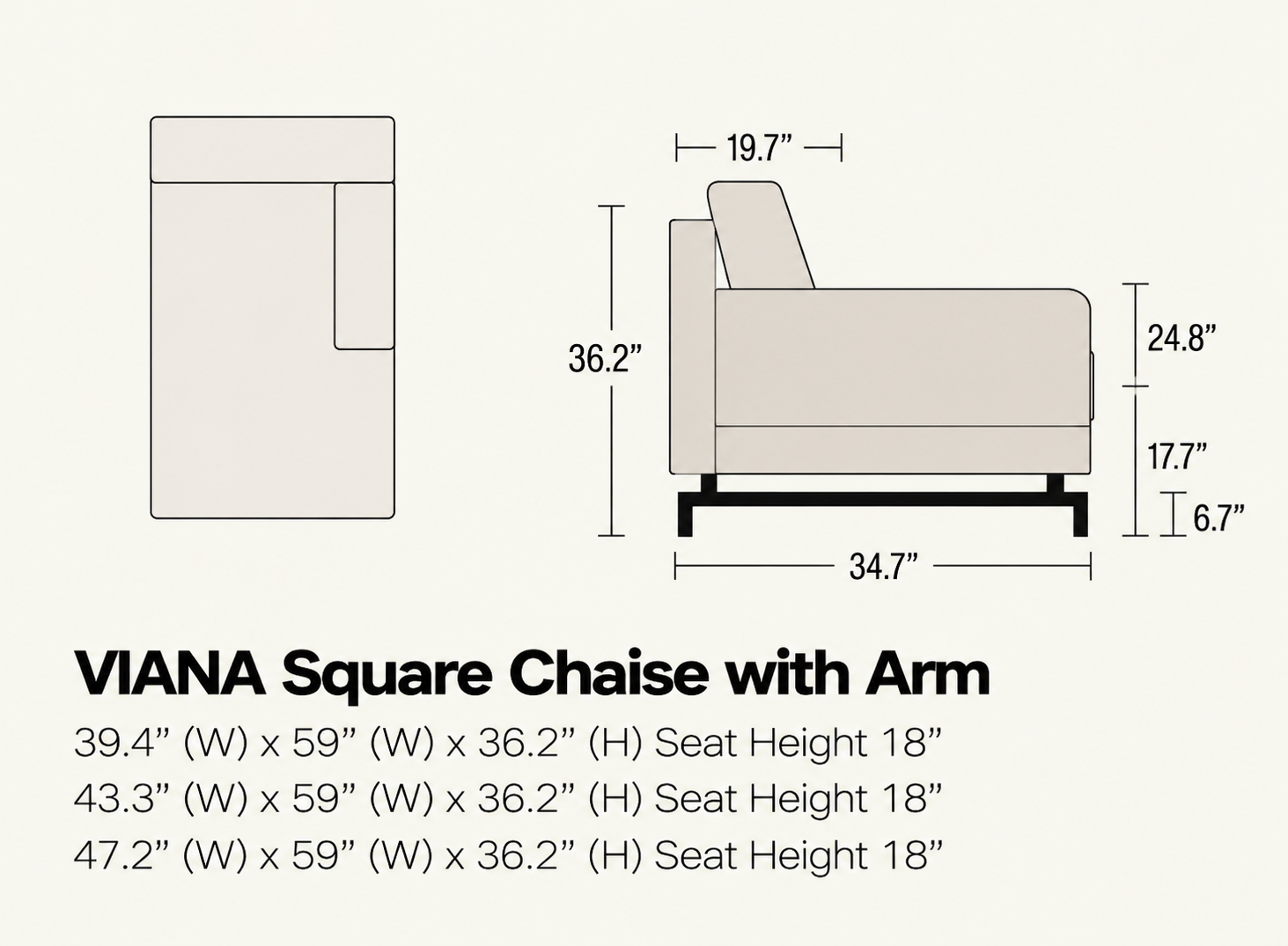 VIANA Chaise with Arm