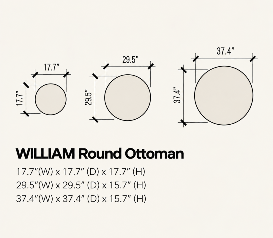WILLIAM Round Ottoman