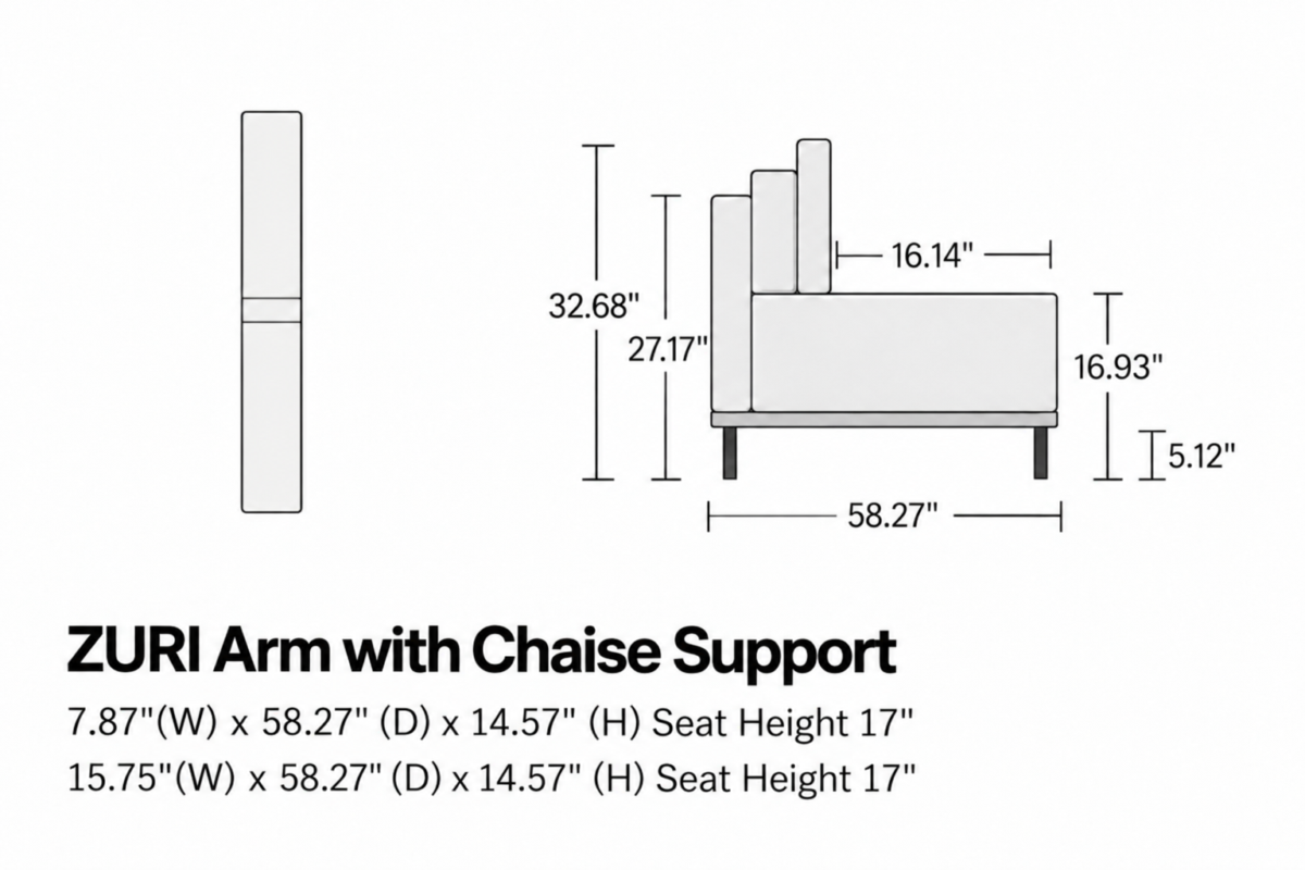 ZURI Arm with Chaise Support
