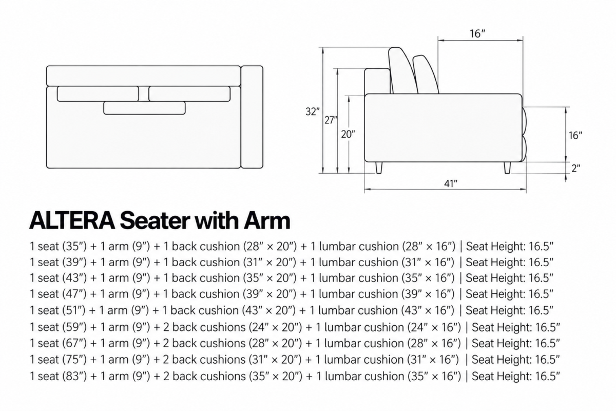 ALTERA Seater with Arm