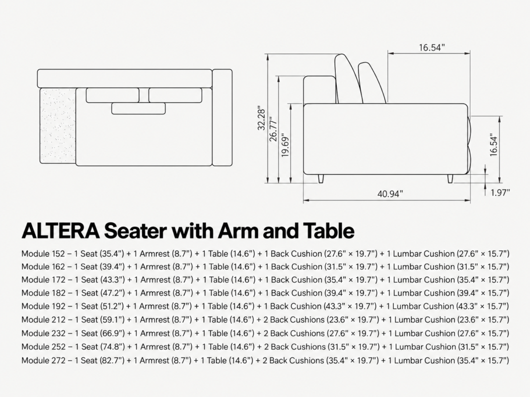 ALTERA Seater with Arm