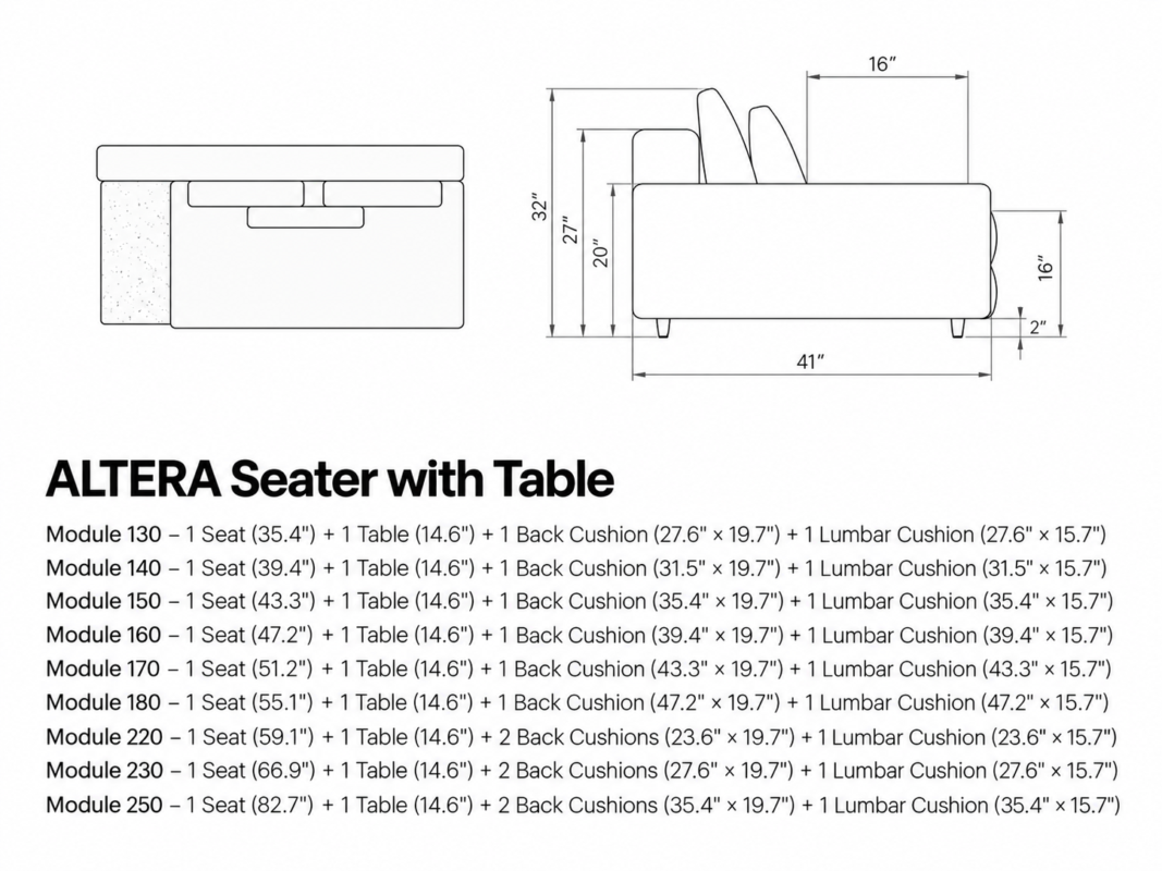 ALTERA Seater with Table