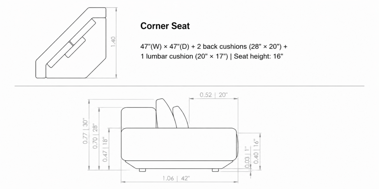 CHELSA Angled Corner Seat