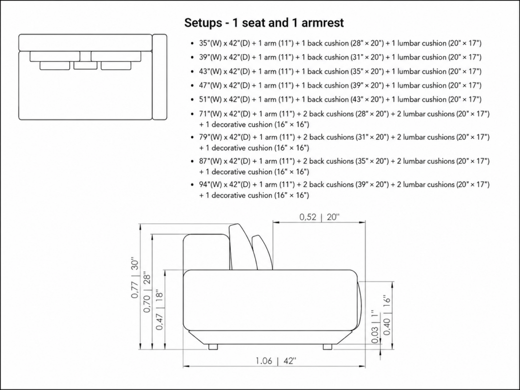 CHELSA 1 Seater with Arm