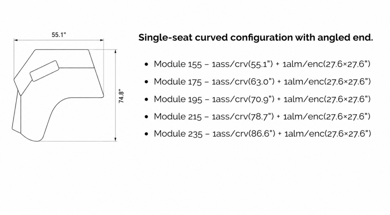 CYLUS Seater with Angled End
