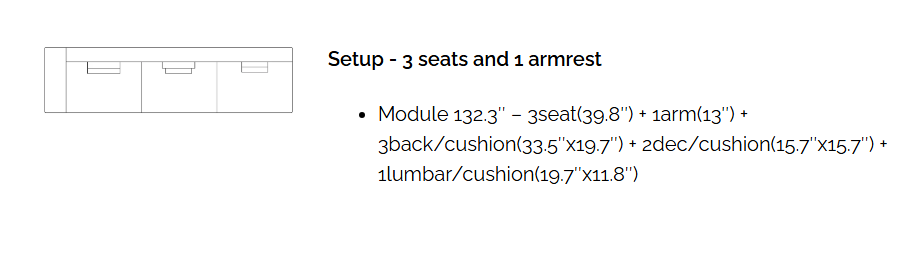 FLYNN 3 Seater with Arm