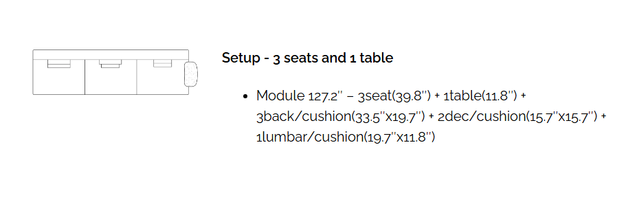 FLYNN 3 Seater with 1 Table