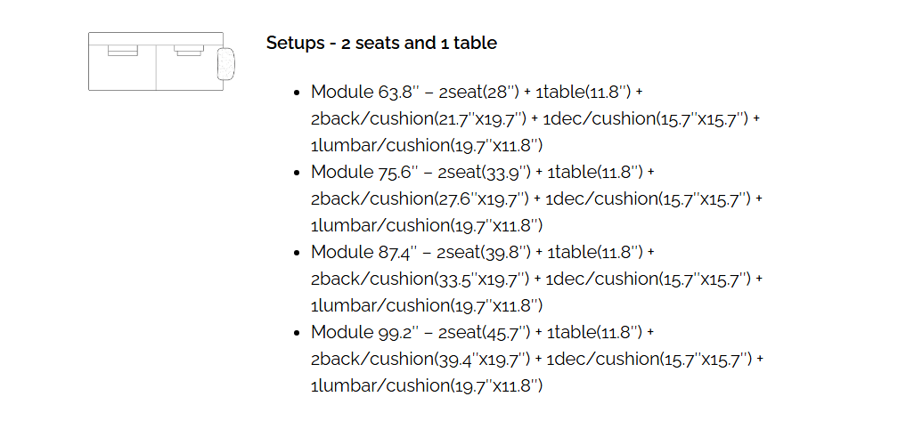 FLYNN 2 Seater with 1 Table