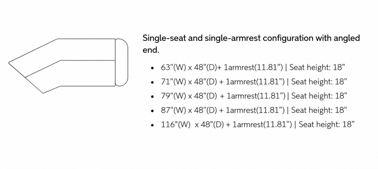 KELVO Angled Seater with Arm