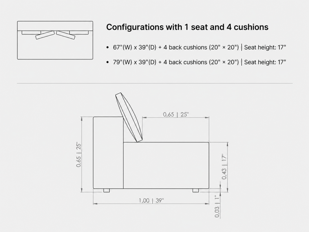 LARSON Seater with 4 Cushion