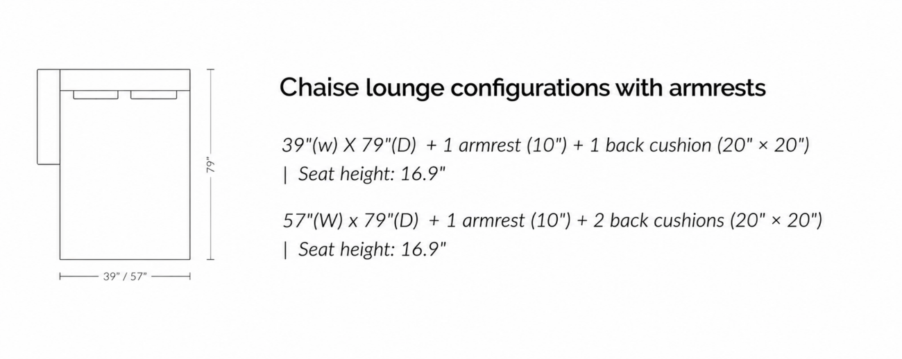 LARSON Chaise with 1 Arm