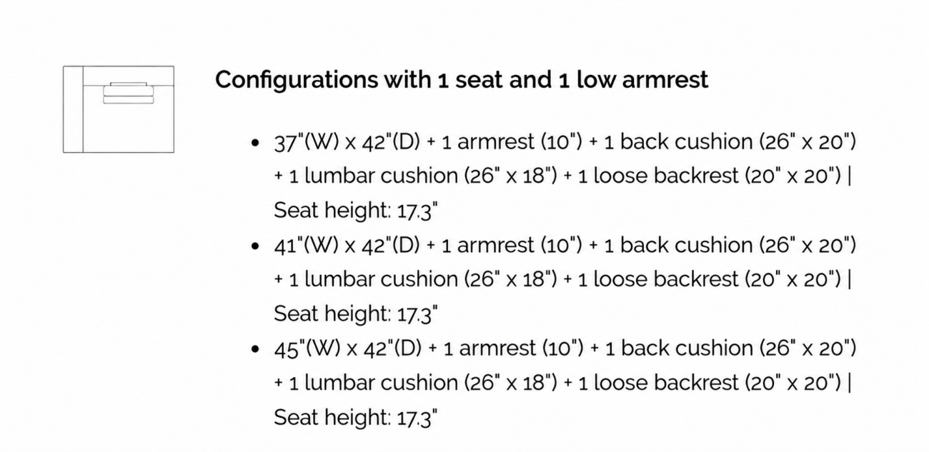 LONDON Seater with 1 Arm