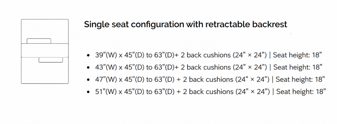 MARC Seater and Retractable Backrest – Small