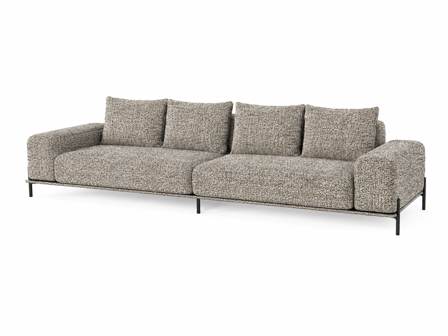 RETREAT Sofa with Arms and 4 Back Goose Feather Cushion