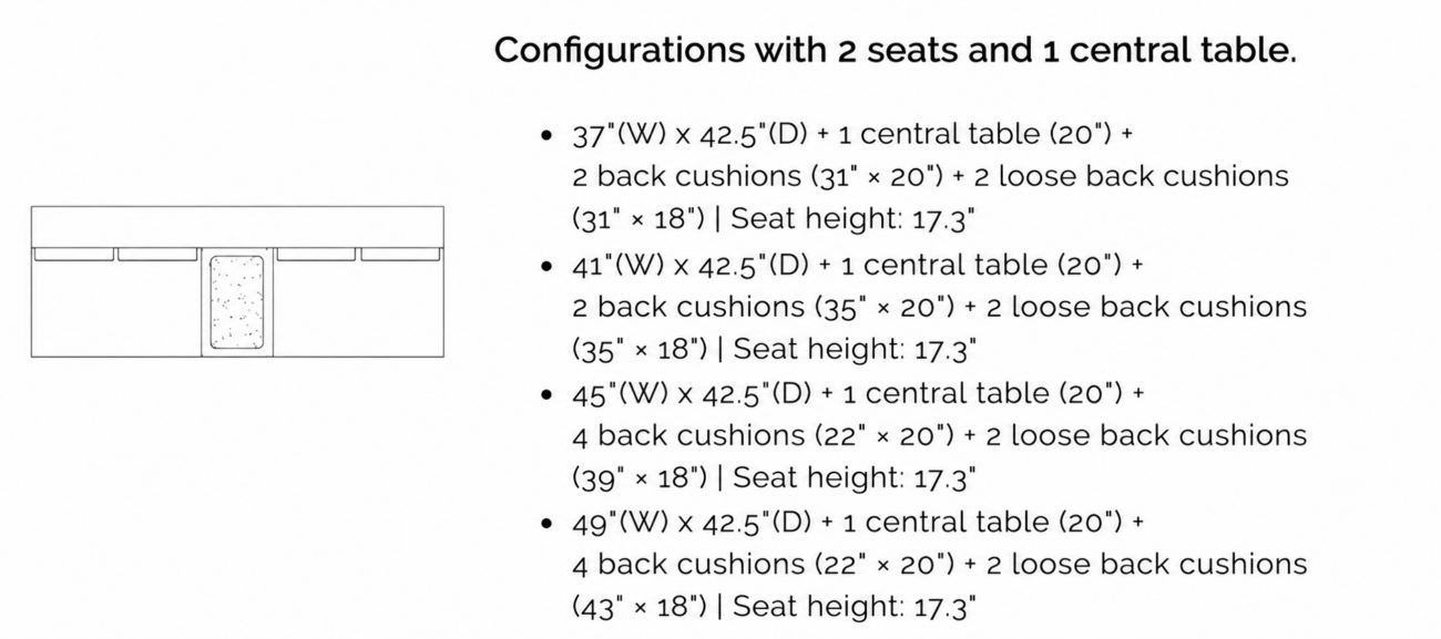 ROSE 2 Seater with Center Table