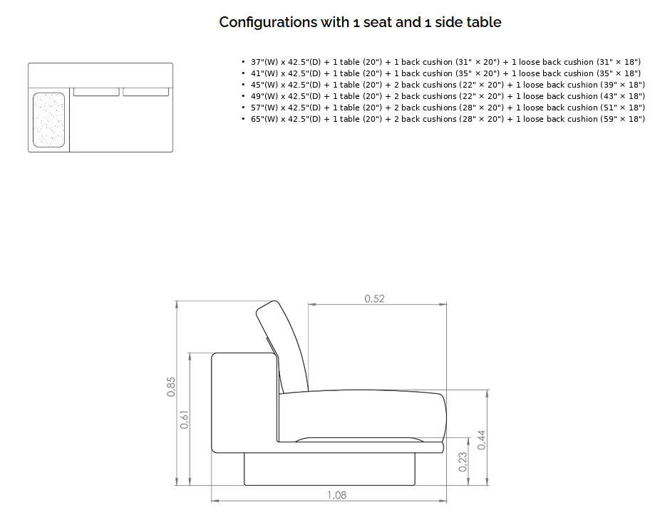 ROSE 1 Seater with Table