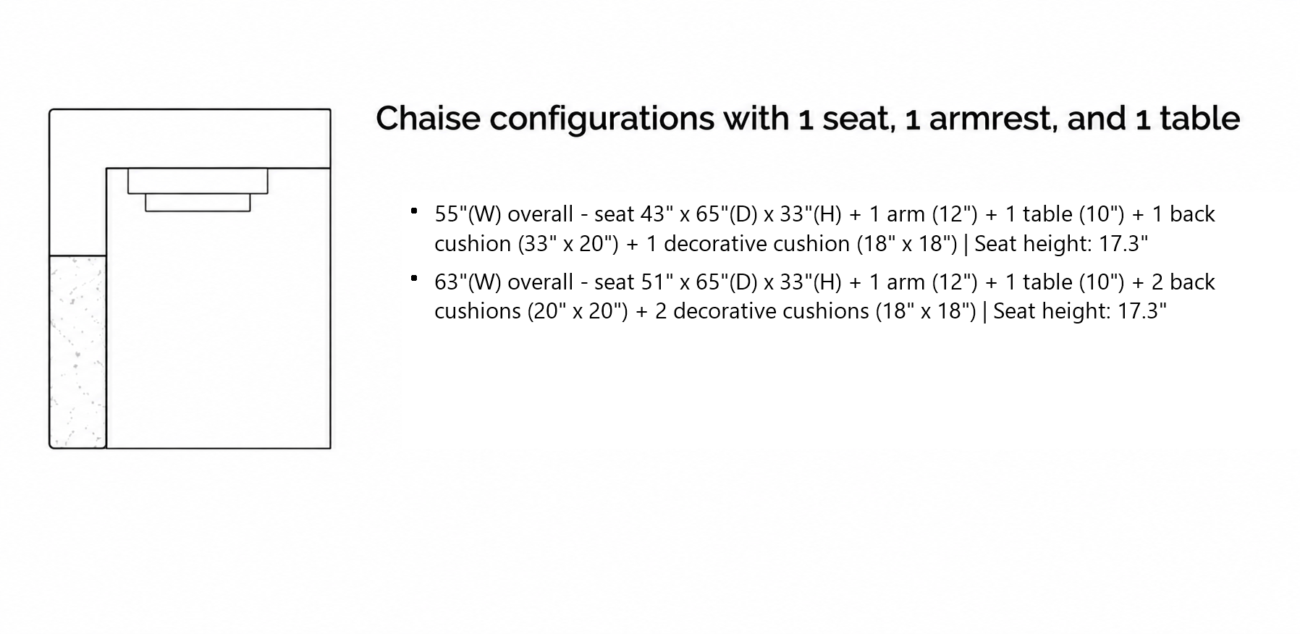 HOLLOW Chaise with Arm and Table