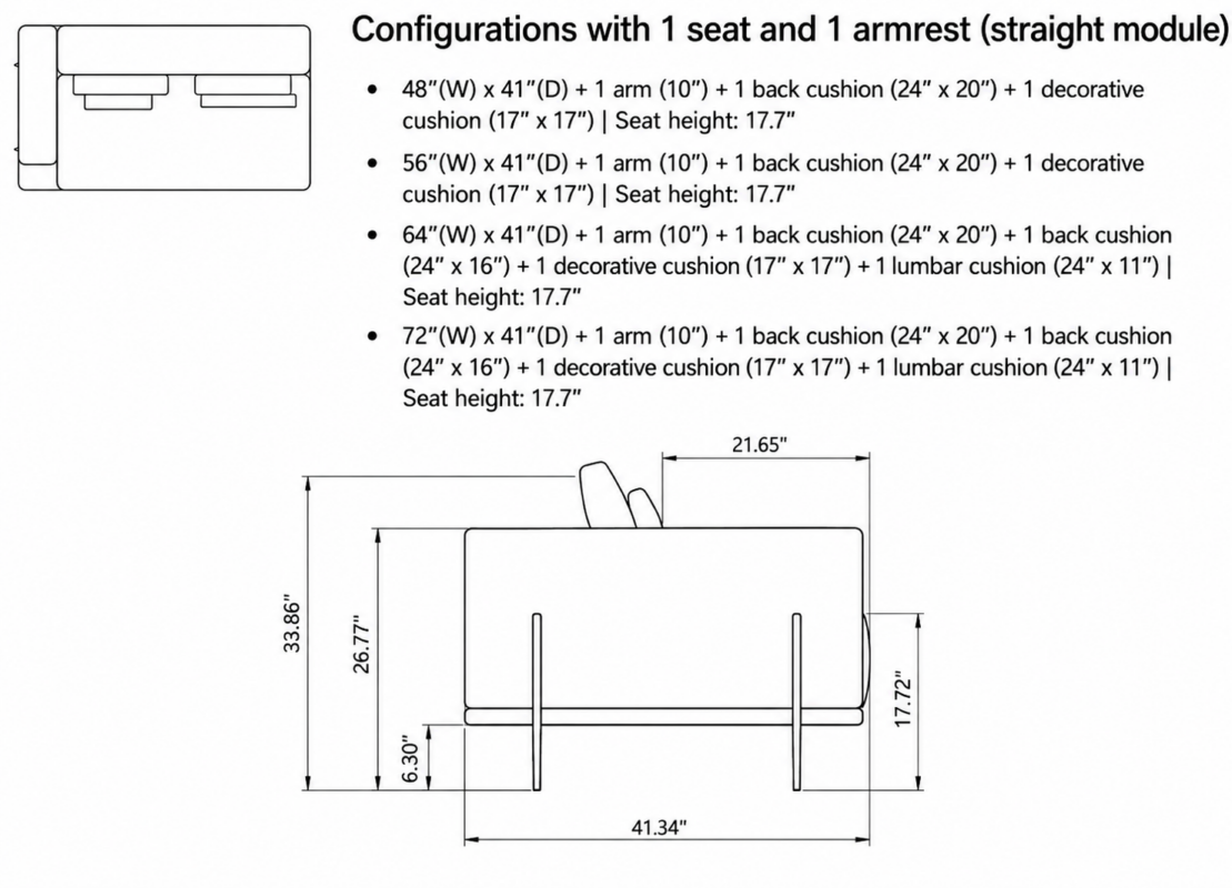VELLE Seater with 1 Arm