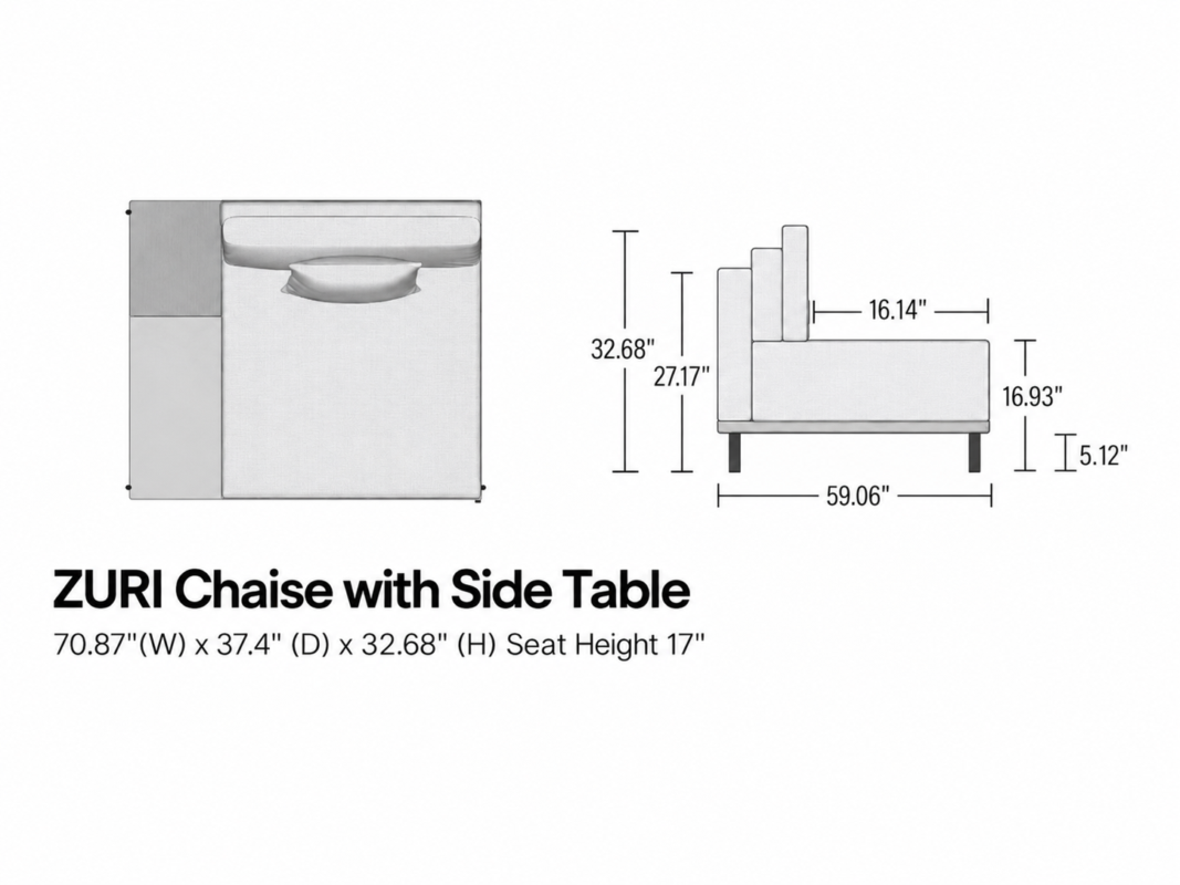 ZURI Chaise with Side Table
