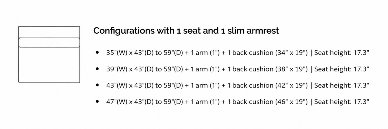 IVY 1 Seater with 1 Thin Armrest – Manual Recliner