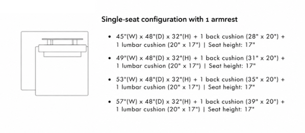MEMO Seater with Arm Manual Recliner