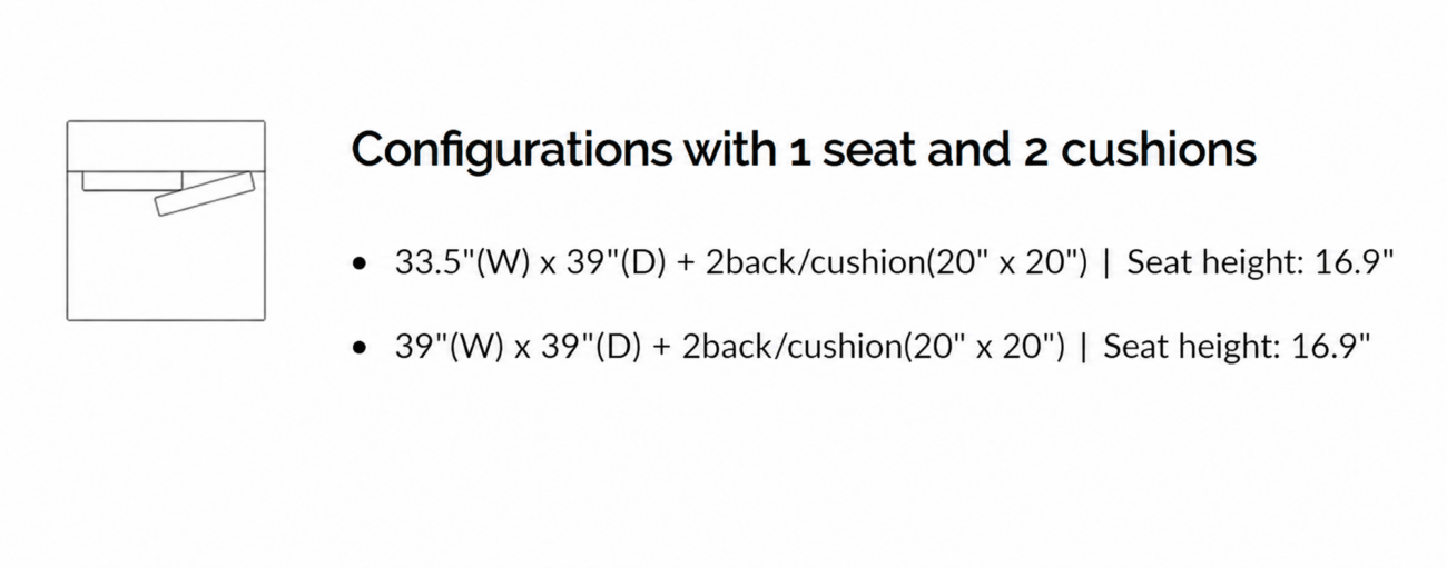 LARSON Inverted Seater with 2 Cushion