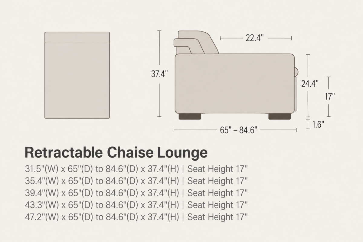 BRAD Retractable Armless Chaise