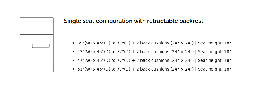MARC Seat and Retractable Backrest – Large